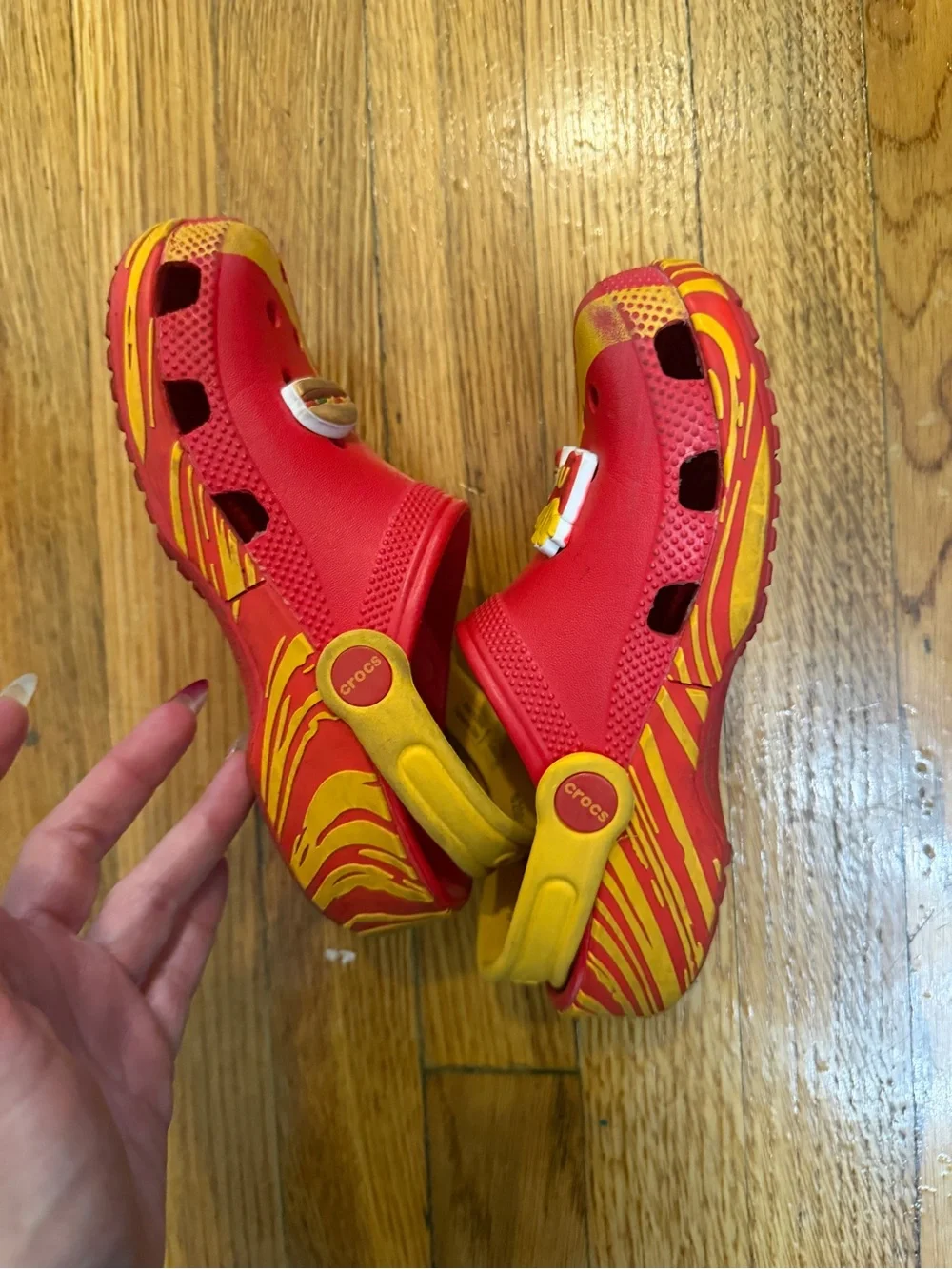 Kids Red and Yellow Slip-On McDonald’s crocs  size 1